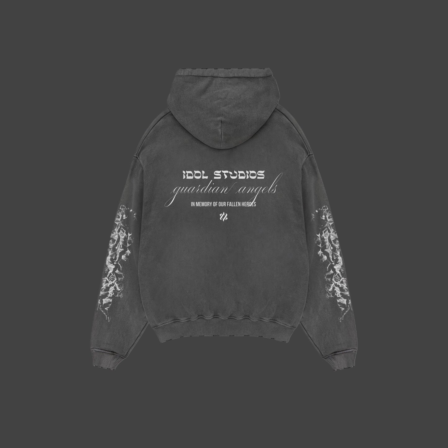 Guardian angels - grey washed hoodie