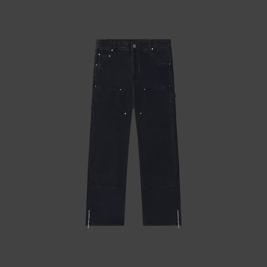 Washed black carpenter denim