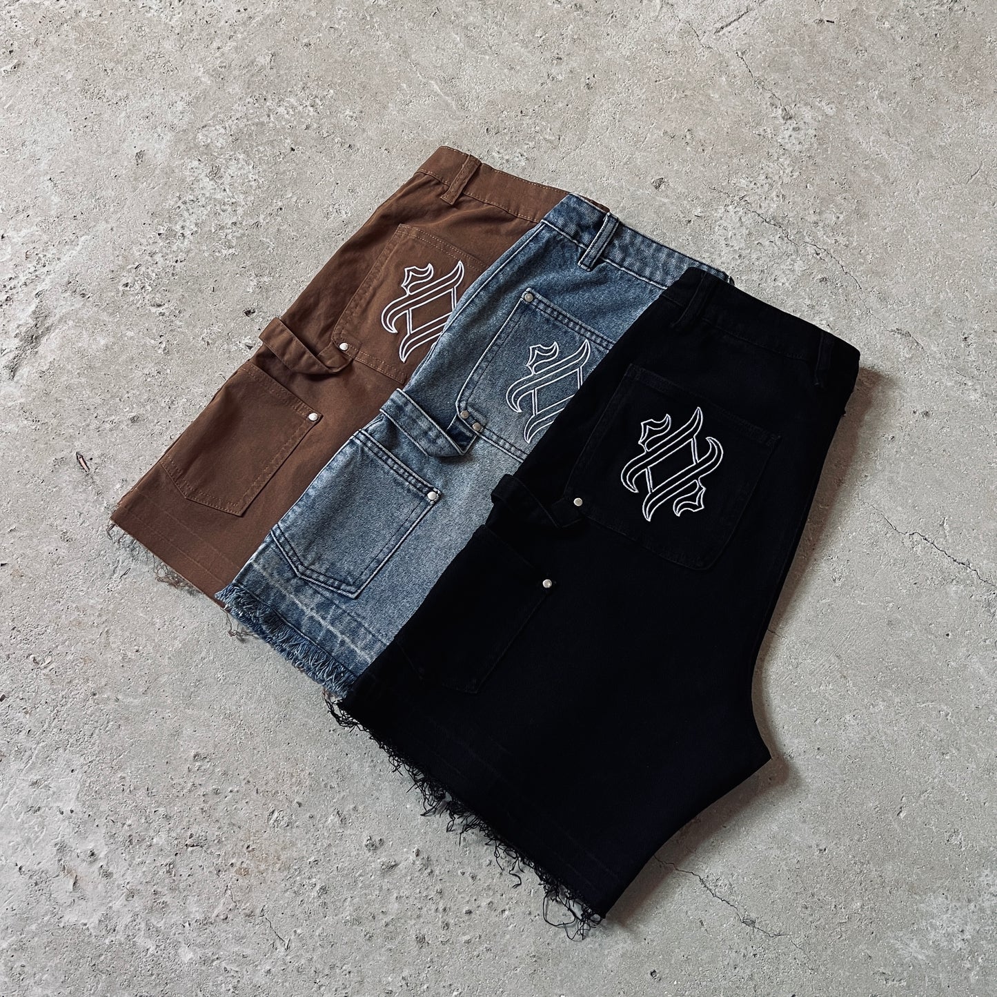 Carpenter denim shorts - black