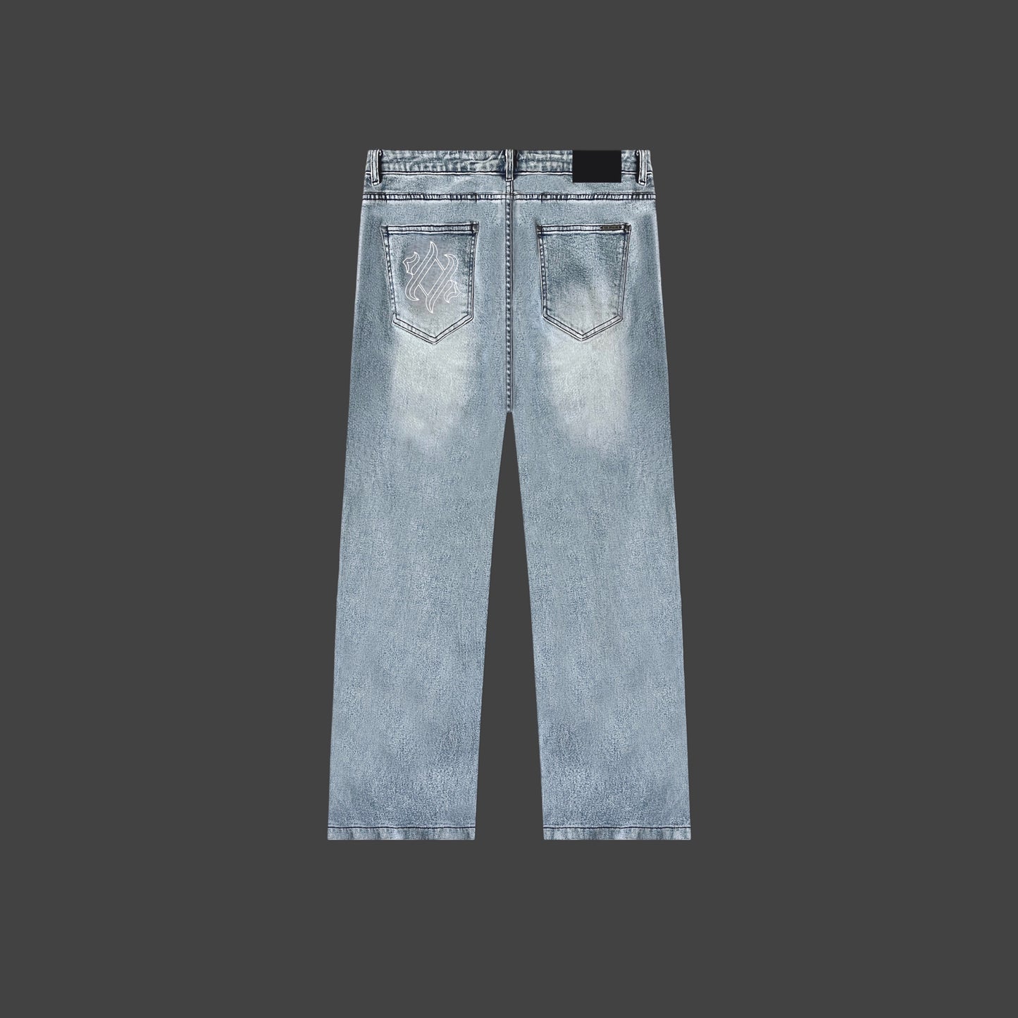 Washed blue denim