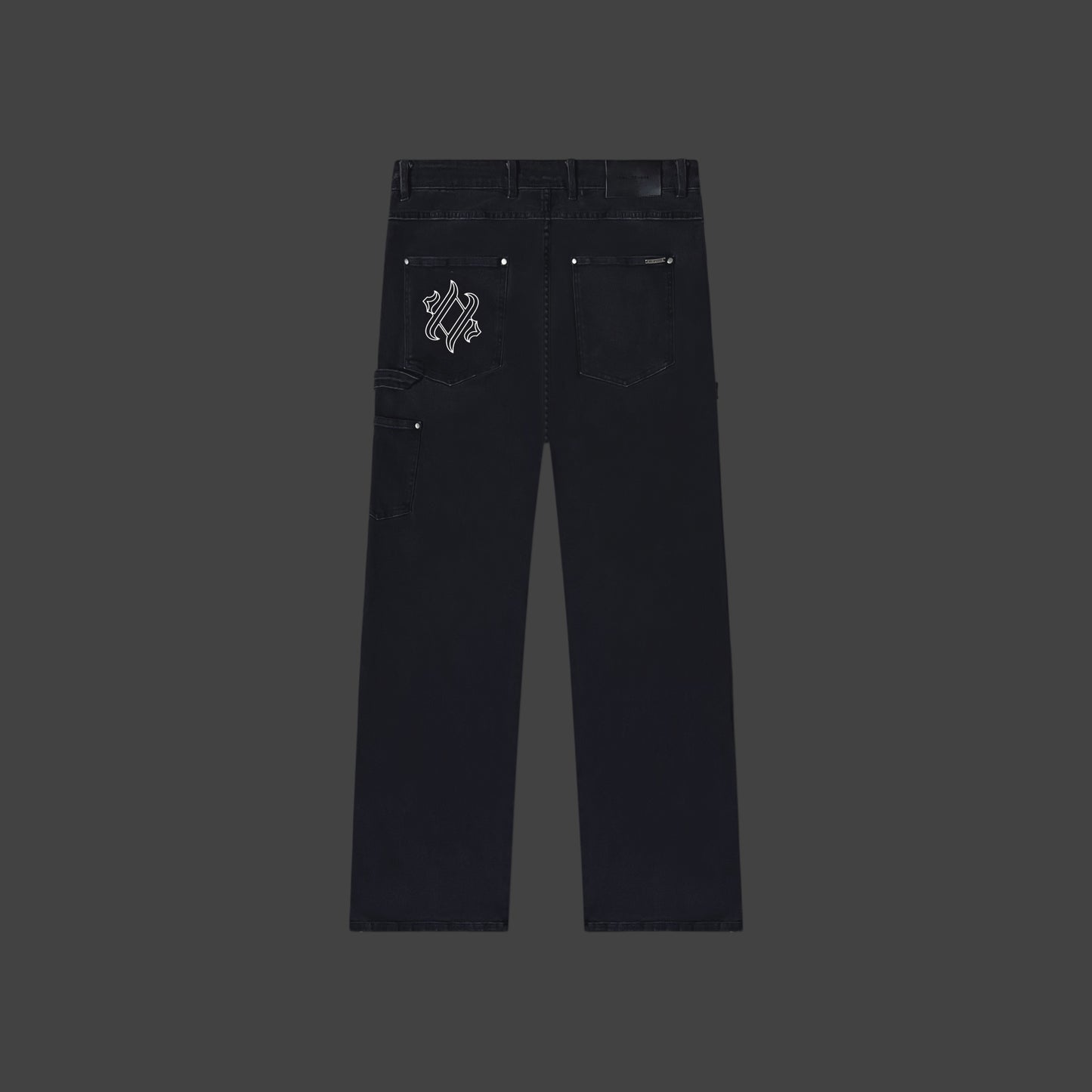 Washed black carpenter denim