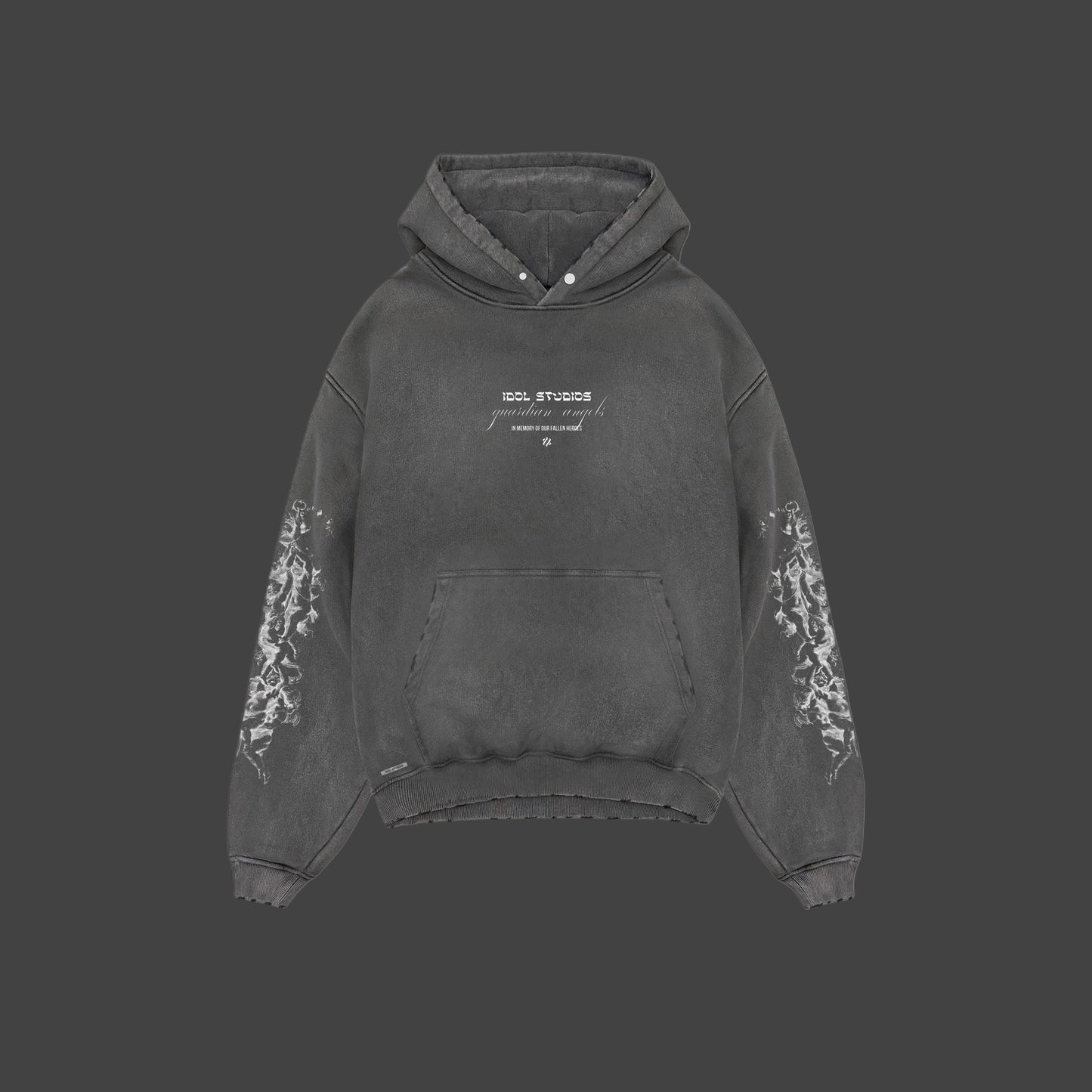 Guardian angels - grey washed hoodie