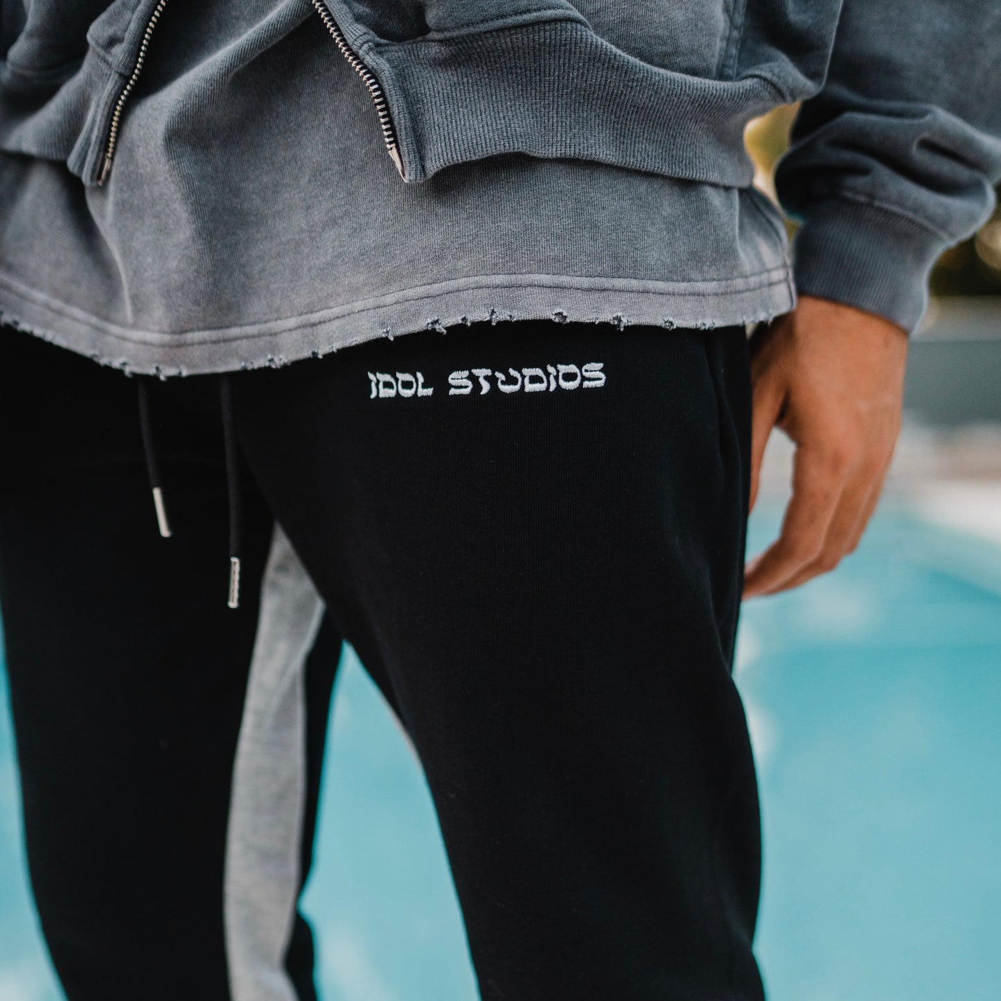 Flare sweatpants - black