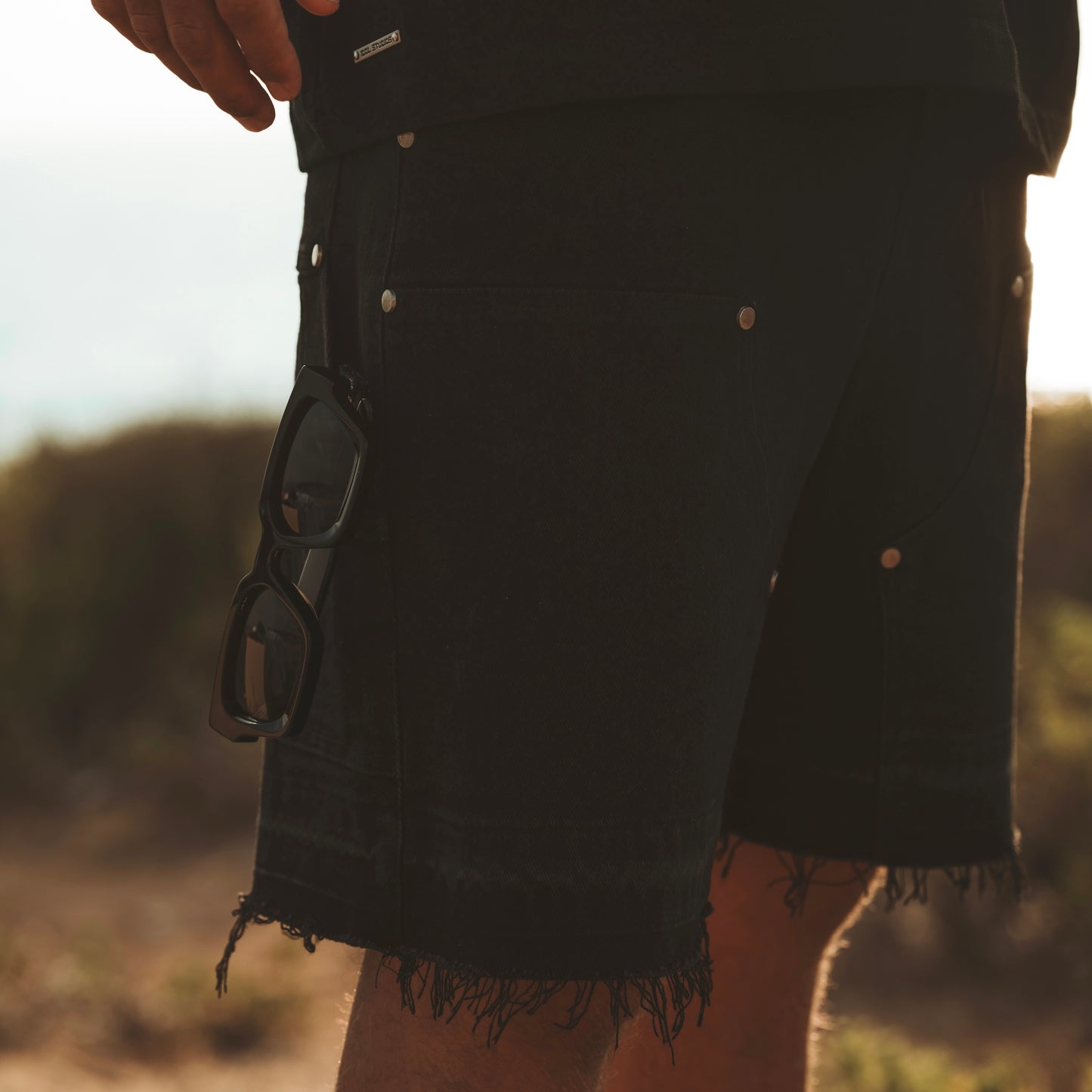 Carpenter denim shorts - black